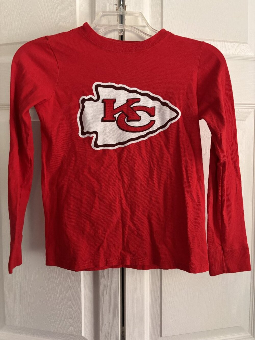 Kansas City Chiefs Kids Size 8 Long Sleeve Shirt Red KC Logo NFL